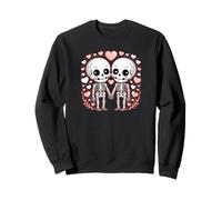 Spooky Skull Coppia San Valentino Romantico Gotico Amore Felpa