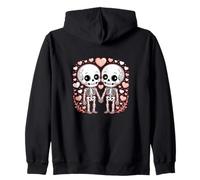 Spooky Skull Coppia San Valentino Romantico Gotico Amore Felpa con Cappuccio