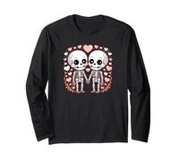 Spooky Skull Coppia San Valentino Romantico Gotico Amore Maglia a Manica