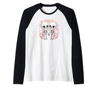 Spooky Skull Coppia San Valentino Romantico Gotico Amore Maglia con Maniche Raglan