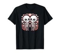 Spooky Skull Coppia San Valentino Romantico Gotico Amore Maglietta