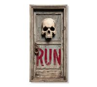 Spooky Skull Door Cover Banner Decorativo, Rustico Halloween Haunted House Decor, Indoor Outdoor Festival Party Forniture 91,8 x 182,9 cm