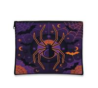 Spooky Spider Halloween Quote Makeup Bag 7x9 Pollici