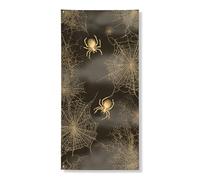Spooky Spider Web copertura porta banner decorativo, elegante oro ragni e ragnatele decorazione porta d'ingresso, interni ed esterni, forniture per festival di Halloween 91,8 x 182,9 cm