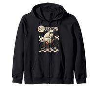 Spooky Spin Ghost Cycling, divertente design per Halloween Felpa con Cappuccio
