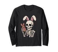 Spooky Spring Skeleton Bunny Fascia Donut Art Maglia a Manica