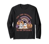 Spooky Stagione Camicia Fantasma Arcobaleno Zucca Cappello Strega Maglia a Manica