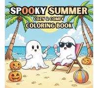 Spooky Summer: Cute & Easy Summer Coloring Fun with Adorable Ghosts in Sunny Scenes
