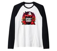 Spooky Summer Drink Divertente Fantasma Halloween Vibes Maglia con Maniche Raglan