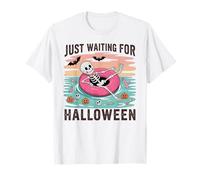 Spooky Summer Skeleton Just Waiting for Halloween Kids Gifts Maglietta