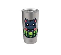 Spooky Summer Watermelon Jack O Lantern Kawaii Cat Bicchiere termico in acciaio inox doppia parete