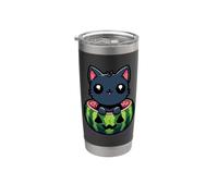 Spooky Summer Watermelon Jack O Lantern Kawaii Cat Bicchiere termico in acciaio inox doppia parete