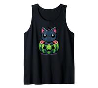 Spooky Summer Watermelon Jack O Lantern Kawaii Cat Canotta