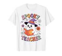 Spooky Teacher Halloween Party Women Teacher Ghost Maglietta