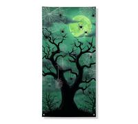 Spooky Tree Door Cover Banner Decorativo, Dark Gothic Halloween Wall Decor, Indoor Outdoor Haunted House Supplies 91 x 182 cm