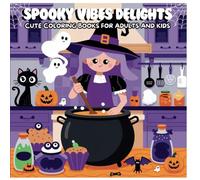 Spooky Vibes Delights: Halloween Coloring Book for Adults and Kids | Bold and Easy Spooky Cute Halloween Coloring Book: Featuring Cute Spooky ... and Teens for Relaxation and Stress Relief