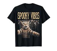 Spooky Vibes Divertente Gatto Zombie Selfie Halloween Summerween Maglietta