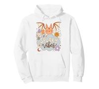 Spooky Vibes Halloween Cute Retro Bat Felpa con Cappuccio
