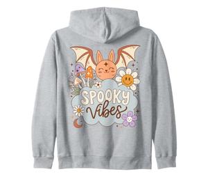 Spooky Vibes Halloween Cute Retro Bat Felpa con Cappuccio