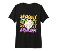 Spooky Vibes Halloween Ghost Costume Retro Groovy Donne Ragazza Maglietta Premium