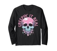Spooky Vibes Teschio Pastello Horror Gotico Carino Regalo Maglia a Manica