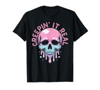 Spooky Vibes Teschio Pastello Horror Gotico Carino Regalo Maglietta