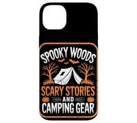Spooky Woods Storie spaventose Camper Escursionista Halloween Campeggio Custodia per iPhone 14 Plus