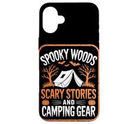 Spooky Woods Storie spaventose Camper Escursionista Halloween Campeggio Custodia per iPhone 16 Plus