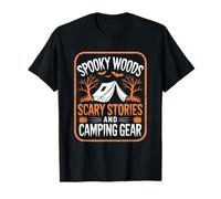 Spooky Woods Storie spaventose Camper Escursionista Halloween Campeggio Maglietta