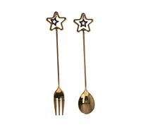 Spoon a ciondolo innovativo multiuso multiuso agitando il dessert fork per hotel da cucina per matrimoni (Forksiolo a forma di cuore) (FORCHIO SPUGNO STAR)