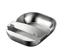 Spoon Rest - Stainless Steel Medium Size | Self-Standing Rack With Drip Tray | Cooking Utensil Holder | For Home Kitchen Restaurant Buffet Baking Desk Countertop Indoor Use