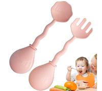 Spoons - Ergonomic Children Utensils Self Feeding Training Aesthetic, Insulated Easy Grip Handle + Smooth Rounded Edge | Food Grade Platinum Silicone - For School & Restaurant