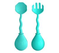 Spoons - Ergonomic Children Utensils Self Feeding Training Aesthetic, Insulated Easy Grip Handle + Smooth Rounded Edge | Food Grade Platinum Silicone - For School & Restaurant
