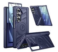 spoovcto Custodia per Samsung Galaxy Z Fold 7: doppio supporto orizzontale/verticale, protezione per cerniere standard militari, compatibile con ricarica wireless, pellicola protettiva per display 9H