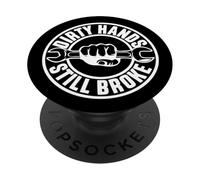 Sporco Mani Ancora Rotto Collare Blu Lavoro Lavoro Sindacato Meccanico PopSockets PopGrip Adesivo
