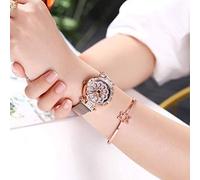 SPORETE Orologi da donna impermeabile con ruotabile vigilanza della manopola, di moda del quarzo con la cinghia dell'acciaio inossidabile, vetro HD, Ladys Guarda Slim, colore multiplo,Rose gold