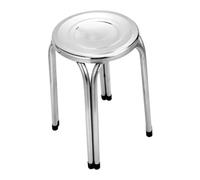 sporful Sgabello impilabile in acciaio inox, rotondo, robusto, per riduzione del rumore, pratico per cucina e aula all'aperto, 30 x 47 cm
