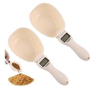 Sporgo 2 pezzi bilancia digitale precisa su 1 g: bilancia da cucina digitale 800 g con display LCD, cucchiaio dosatore rimovibile per spezie, farina liquida, cibo per cani, scala media spezie, bianco