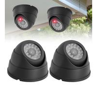 Sporgo 2 pezzi telecamera di sorveglianza: Dummy telecamera di sorveglianza esterna CCTV con luce LED rossa lampeggiante atrappe telecamera di sorveglianza finta cupola telecamera di sicurezza per