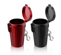 Sporgo 2 posacenere tascabile da viaggio per sigarette, posacenere tascabile, inodore, con coperchio e anello portachiavi, mini posacenere portatile per viaggi, campeggio, viaggi