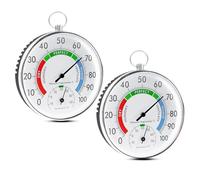 Sporgo 2 termometri igrometro: 10 cm di precisione igrometro analogico, termometro senza fili montato a parete con occhiello di sospensione, termoigrometro per interni esterni, case, serre, giardini