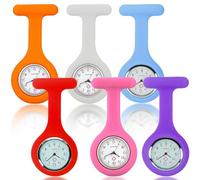 Sporgo 6 pezzi orologio da infermiera: orologio da infermiera con clip orologio da taschino, spilla da infermiera, orologio da infermiera in silicone, movimento al quarzo per medico, infermiere e