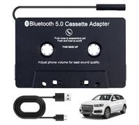 Sporgo Adattatore Cassette per Autoradio: Bluetooth 5.0 per Ricevitore AUX, Adattatore AUX per Auto, Nero