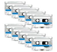 Sporgo Confezione da 10 cassette audio vuote: 60 minuti a basso rumore, ad alte prestazioni, bianco, cassetta, per conferenze, seminari, registrazioni quotidiane