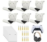 Sporgo Confezione da 6 Supporti da Parete per Controller: Supporto per Controller per PS3/PS4/PS5/Xbox 360/Xbox One/S/X/Elite/Series S/Series X, Supporto per Controller per Videogiochi e Cuffie (Bianc