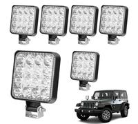 Sporgo Faro da lavoro a LED: 6 pezzi 48 W LED per fuoristrada, 12 V 24 V, impermeabile IP67, per trattore, escavatore, SUV, UTV, ATV
