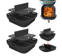 Sporgo forma in silicone per friggitrice ad aria calda 2 pezzi: accessorio per friggitrice ad aria calda in silicone con pareti divisorie per Ninja Max Pro 6.2L, accessorio per friggitrice ad aria