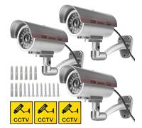 Sporgo Fotocamera finta 3 pezzi: telecamera di sorveglianza per esterni con luce a LED rossa, lampeggiante, atrappa, telecamera di sorveglianza finte, telecamera di sicurezza per interni ed esterni