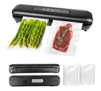 Sporgo Macchina per sottovuoto: macchina sottovuoto con 20 sacchetti sottovuoto, macchina sottovuoto per alimenti con display a LED, saldatrice compatta, sigillatrice automatica per tutti gli alimenti