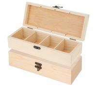 Sporgo Scatola per schede in legno: 2 pezzi, formato A8, in legno, con coperchio, per ufficio, scuola e casa, 29 x 10 x 7,5 cm, colore legno